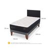 Cama Europea CIC 1,5 Plazas Premium + Respaldo Villarrica Negro