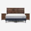 Cama Europea Rosen Base Dividida King Indie + Respaldo + 2 Veladores Dolce