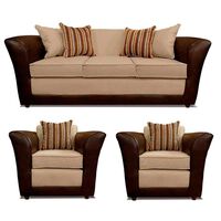Juego de Living Elegant Detail Minesota Sofá 3 Cuerpos + Dos Sillones 1 Cuerpo Beige