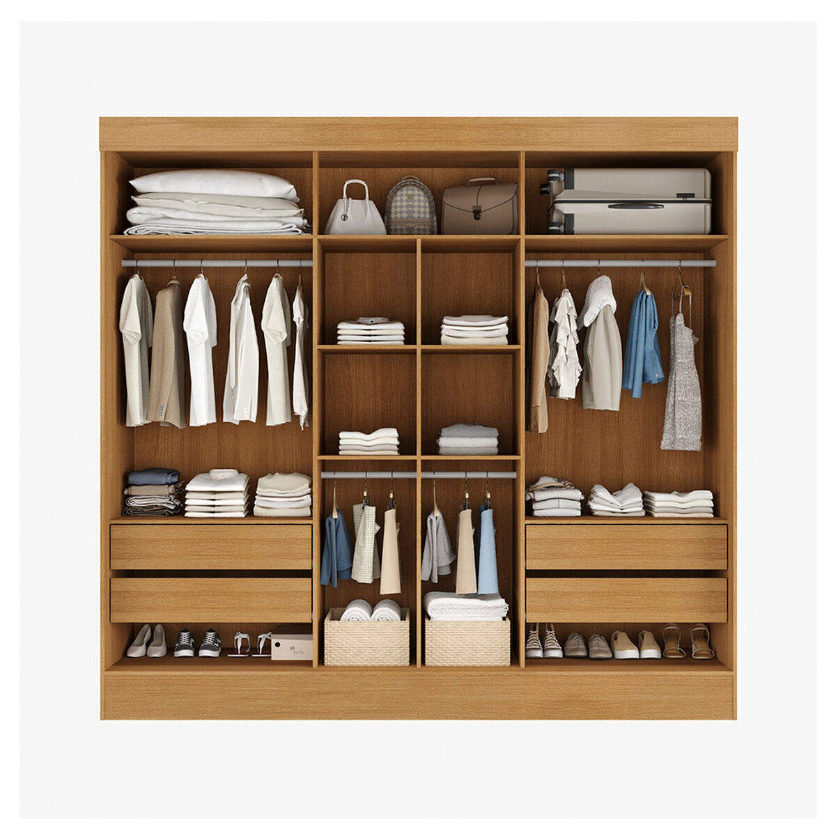 Closet Di Poretti Design Flora 4 Cajones 2 Puertas Caf&eacute; Oscuro