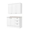 Combo Cocina Mueble A&eacute;reo + Base Home Mobili Americana 120 cm Blanco