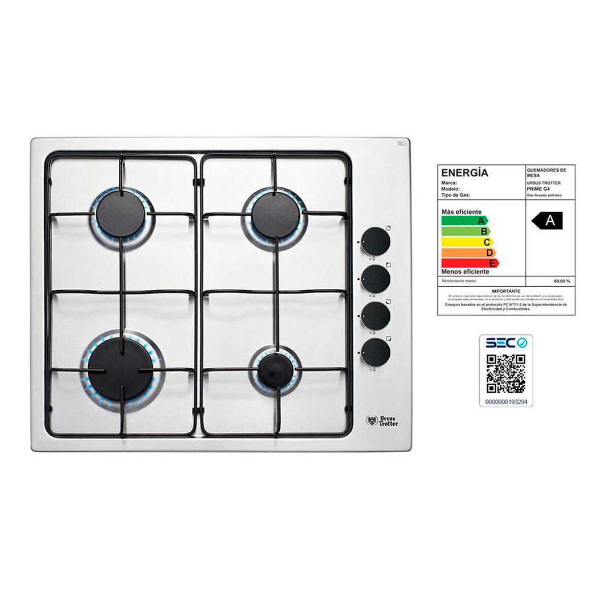 Encimera a Gas Ursus Trotter UT Inducci&oacute;n G4 GL