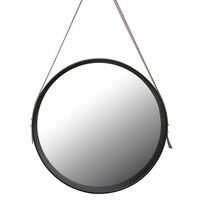 Espejo Plástico Vgo con Correa Circular 52 cm Café