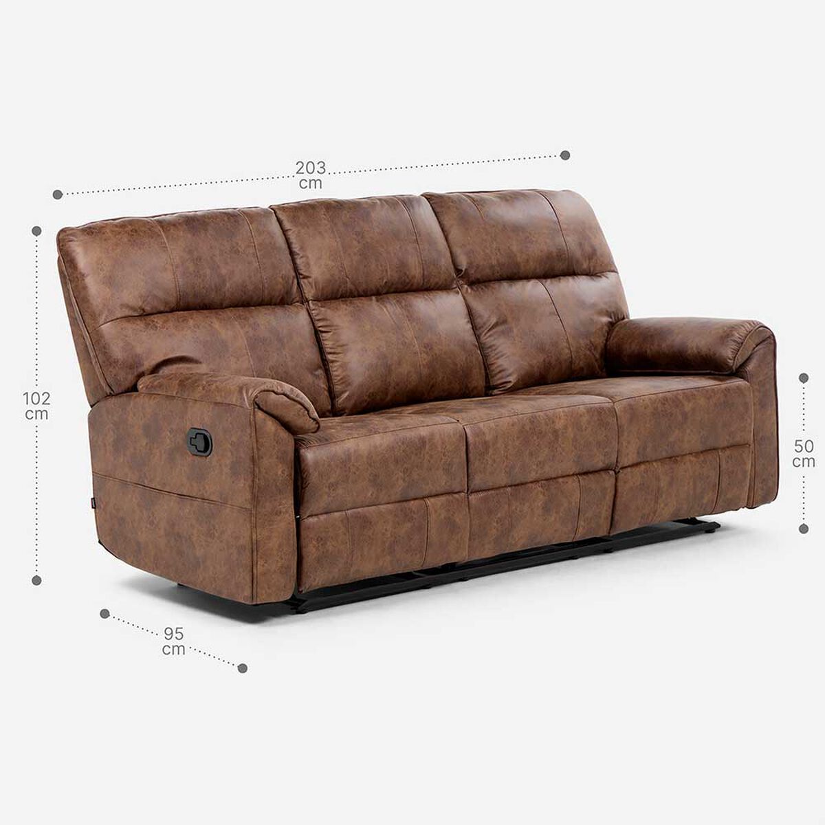 Sof&aacute; Reclinable Rosen Tolosa 3 Cuerpos Camel