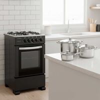 Combo Cocina a Gas Sindelen CH-5050 4 Quemadores + Batería de Cocina Acero D&C Mecina 6 Piezas