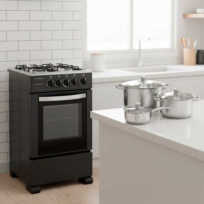 Imagen 1 del producto Combo Cocina a Gas Sindelen CH-5050 4 Quemadores + Batería de Cocina Acero D&C Mecina 6 Piezas