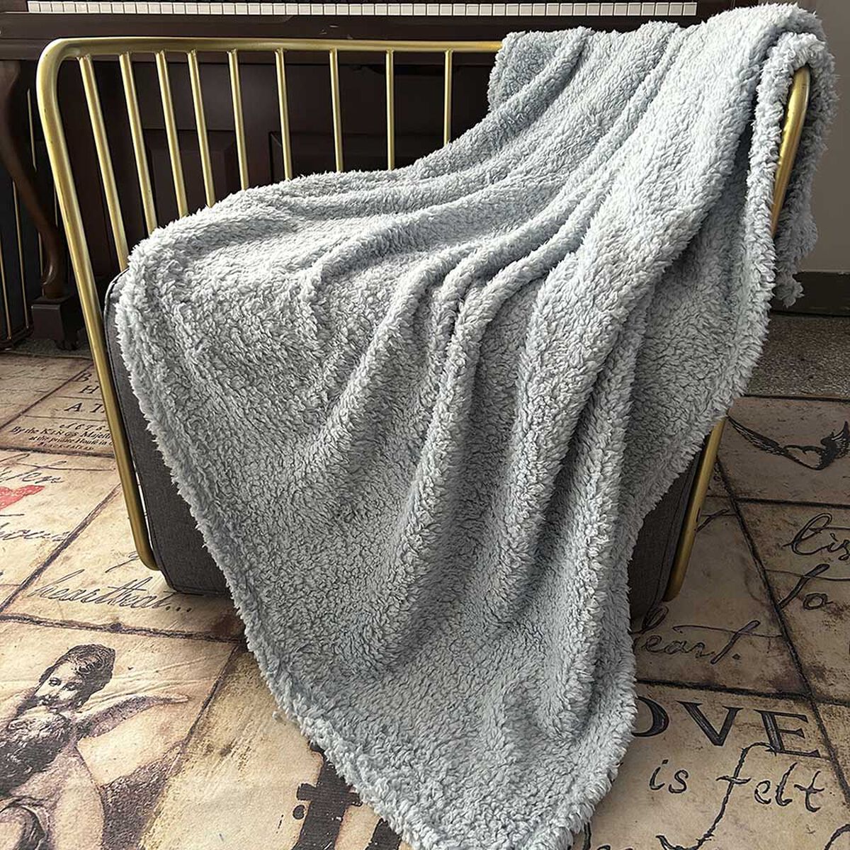 Manta Sherpa Illusions Celeste 125 x 150 cm