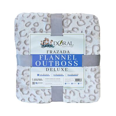 Frazada Poliéster Doral 1,5 Plazas Deluxe Gris Claro