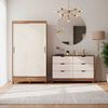 Combo Cl&oacute;set Casanova Fit 2 Puertas Correderas Jequitiba Blanco + C&oacute;moda Casanova Pisa 6 Cajones Nogal Off White