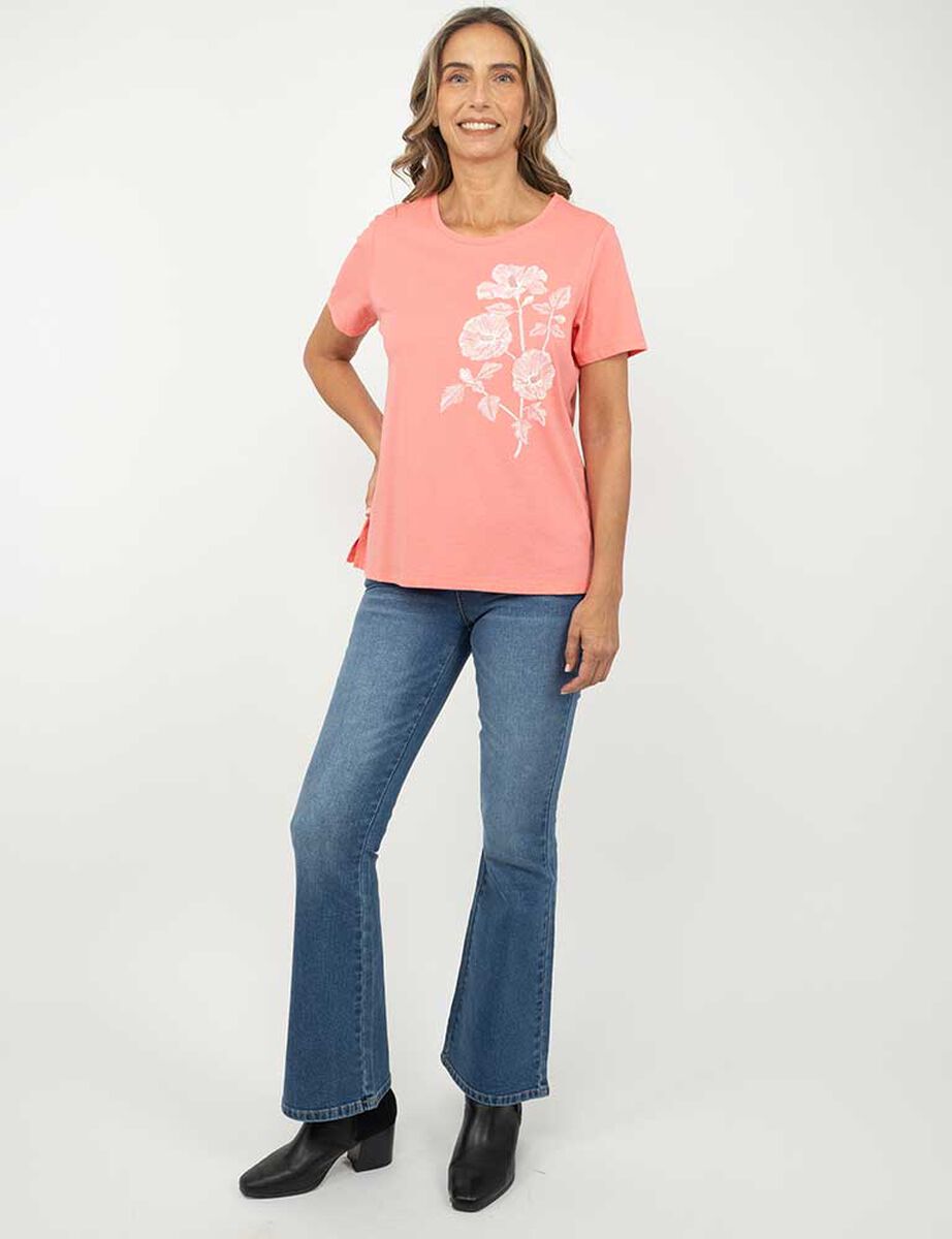 Polera Con Estampado Manga Corta Mujer Portman Club