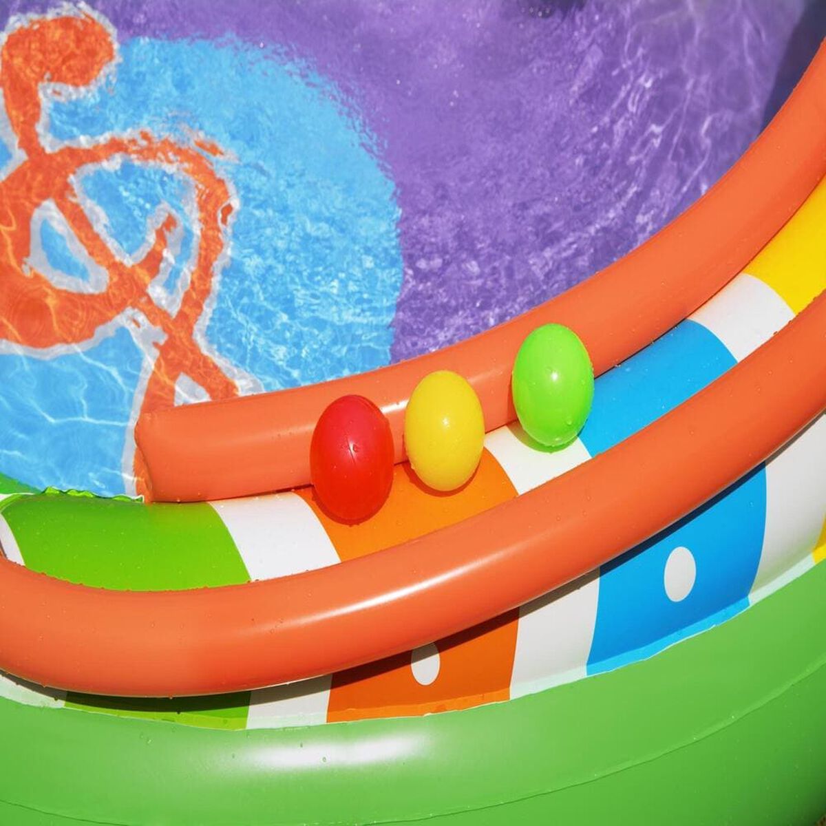 Juego y Piscina Inflable con Resbalín Didáctica Music Land Bestway