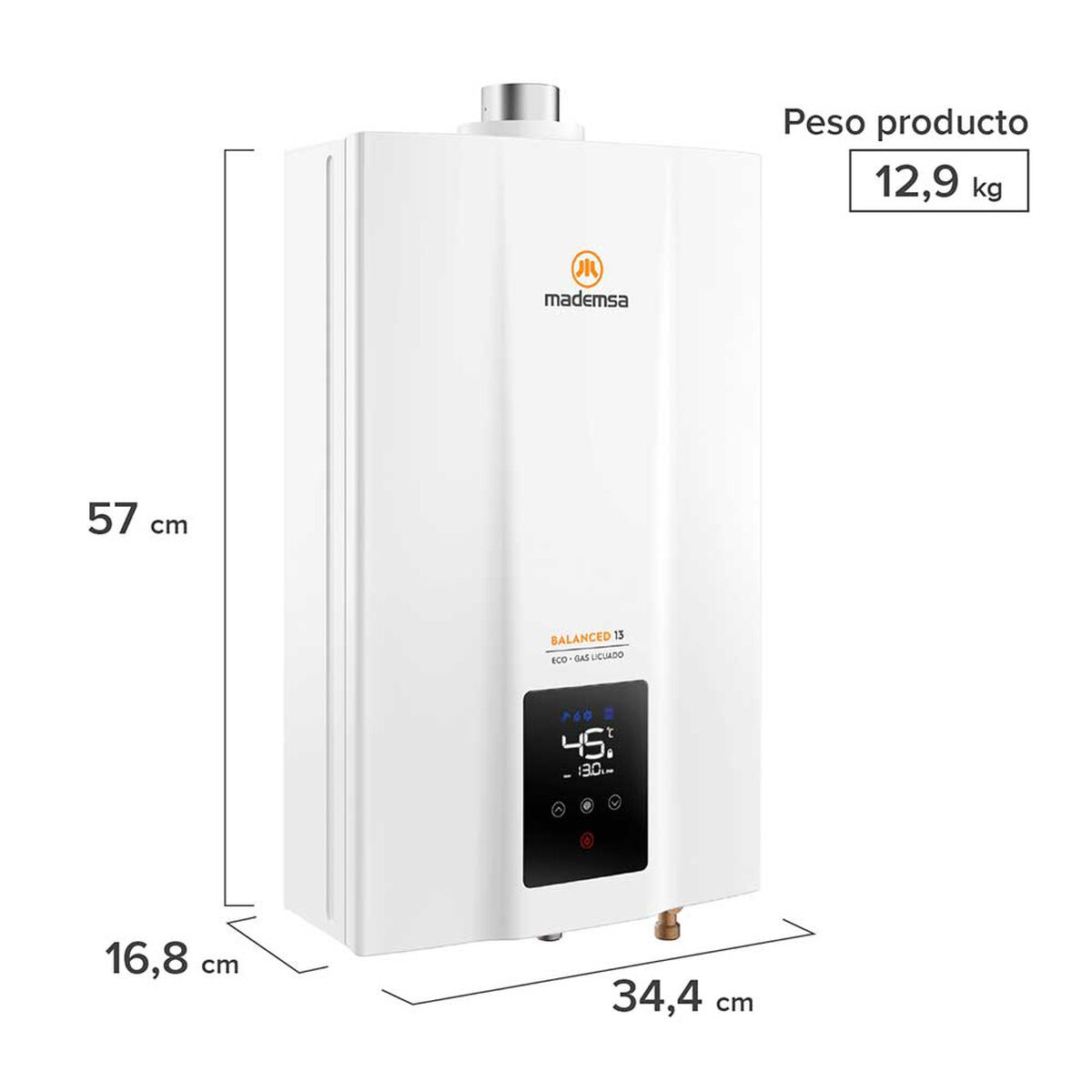 Calefont Gas Licuado Mademsa Balance13GL Eco