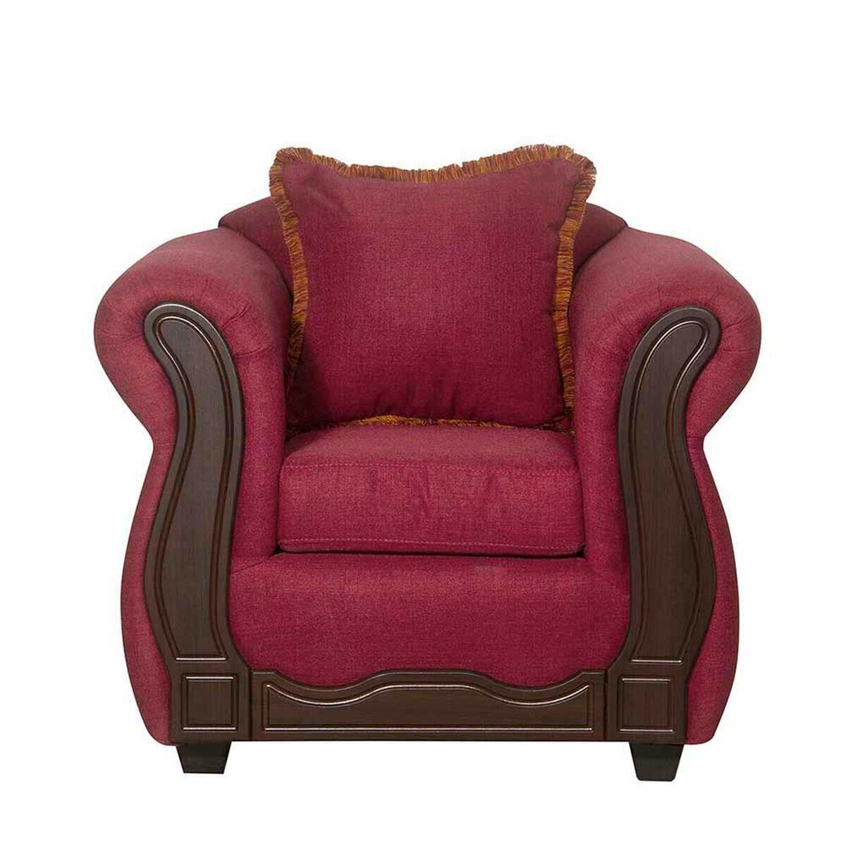 Juego de Living Black Factory Sofia 4 Cuerpos Burdeo