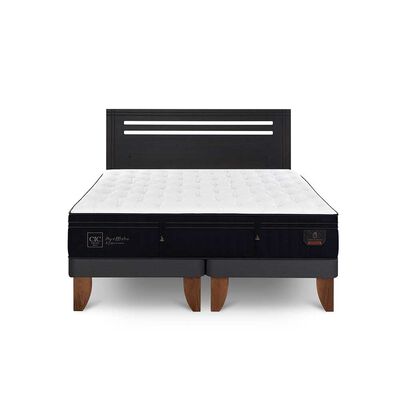 Imagen 1 del producto Cama Europea CIC Base Dividida 2 Plazas Premium + Respaldo Munich Negro