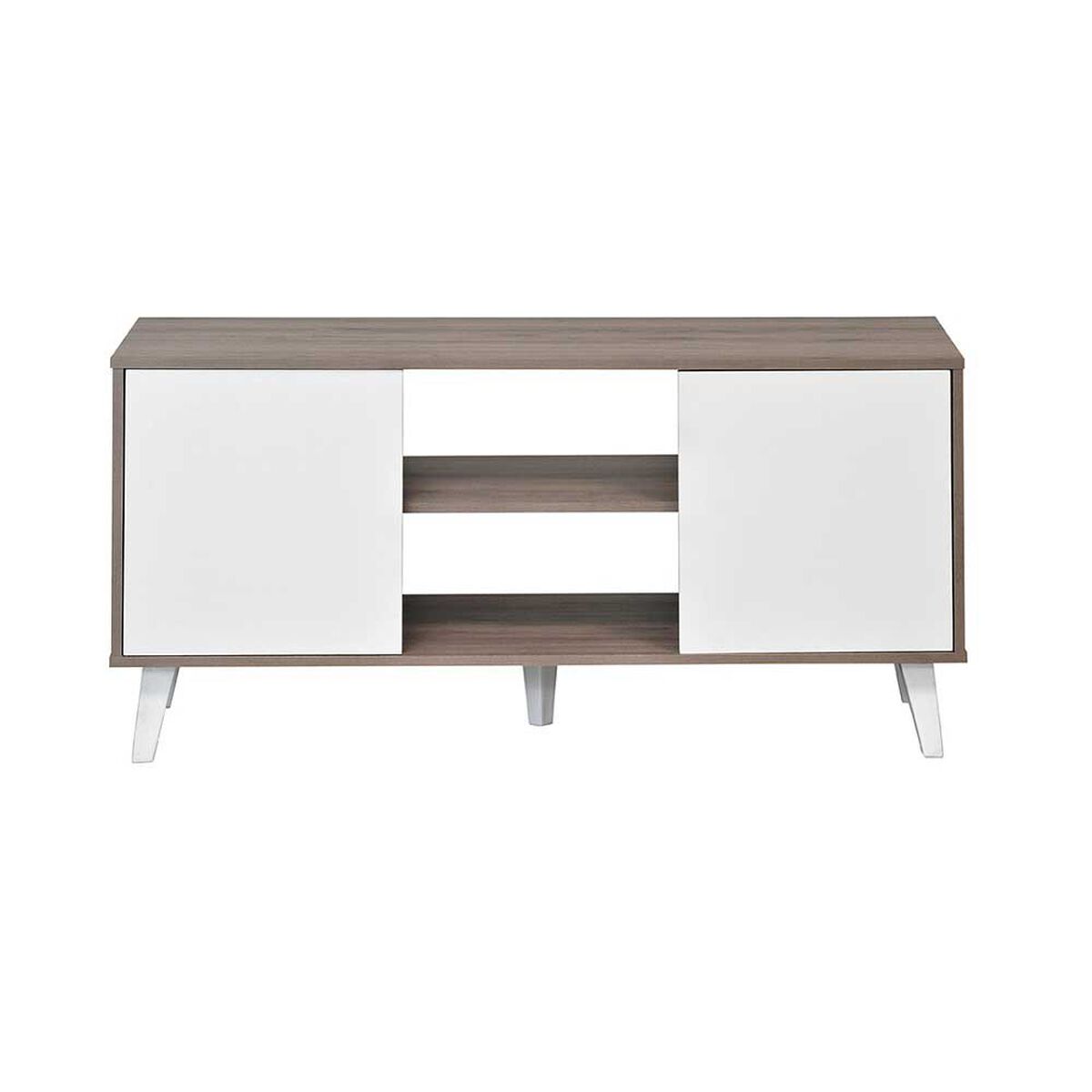 Rack TV Mobikit Atlanta Hasta 50" Roble Santana Blanco
