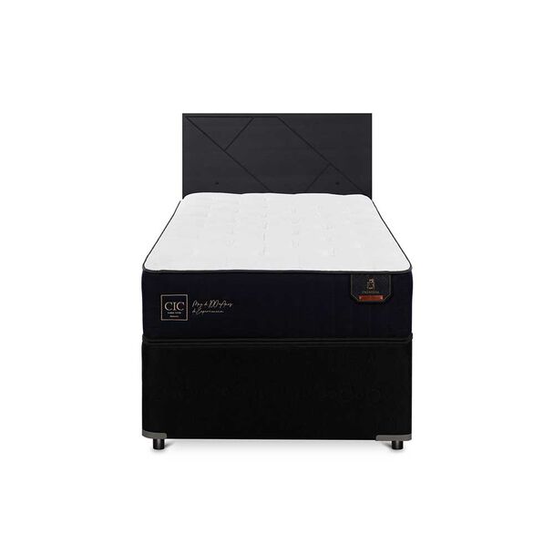 Cama Nido CIC 1,5 Plazas Premium + Respaldo Villarrica Negro