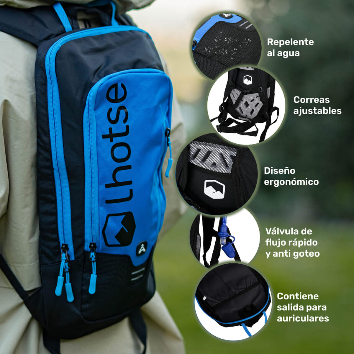 Mochila Outdoor Unisex + Bolsa de Agua Lhotse