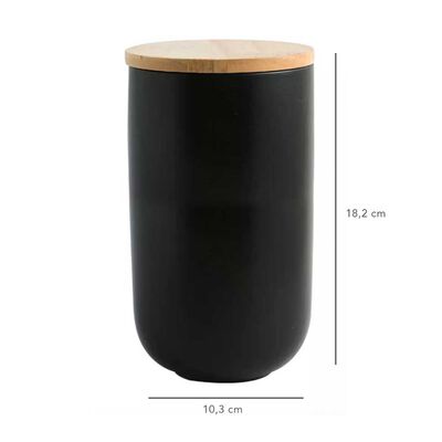 Imagen 2 del producto Contenedor de Cerámica Hermético Tapa Madera Simplit L Negro