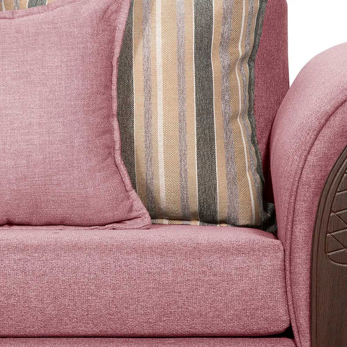 Juego de Living Ruzam Mobel Marsella Sof&aacute; 3 Cuerpos + Dos Sillones 1 Cuerpo Lino Palo Rosa