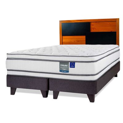 Imagen 1 del producto Combo Cama Europea Flex 2 Plazas Majesty + Respaldo Colonia