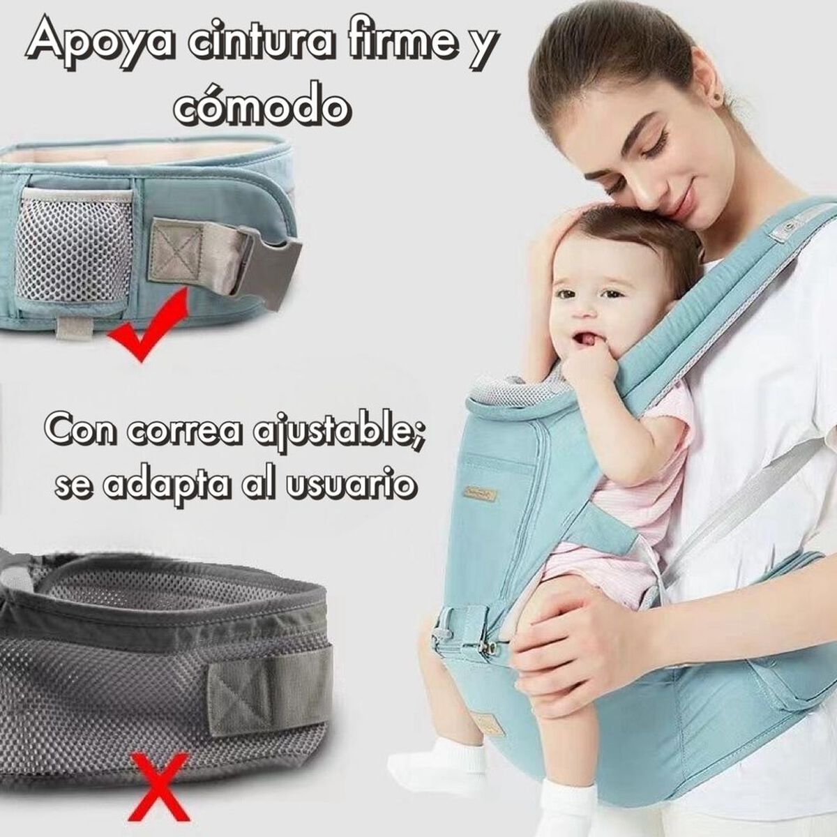 Portabebé Ergonómico Multifuncional 3 en 1 Lubabycas Azul