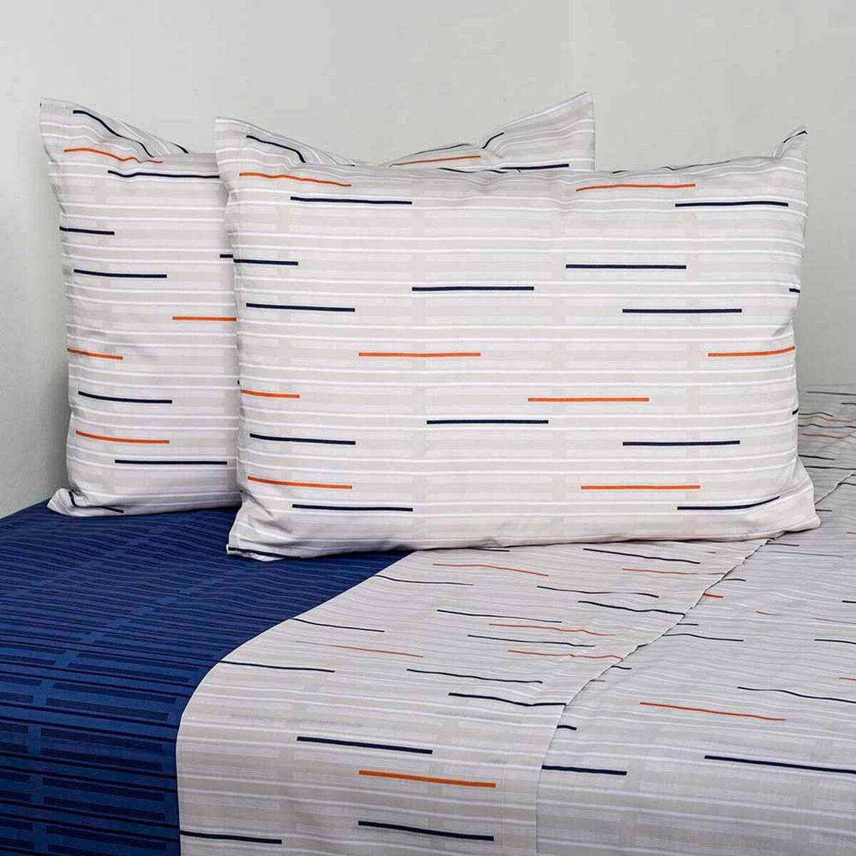 Juego de S&aacute;banas American Family 144 Hilos 2 Plazas Trazos Beige