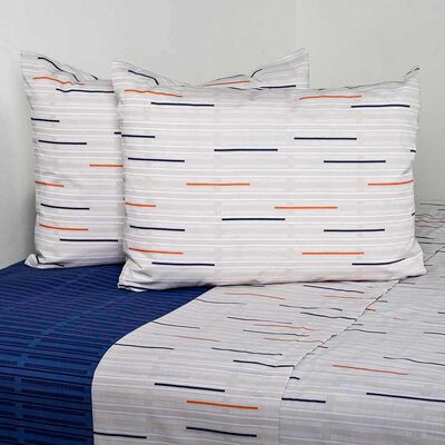 Juego de Sábanas American Family 144 Hilos 2 Plazas Trazos Beige