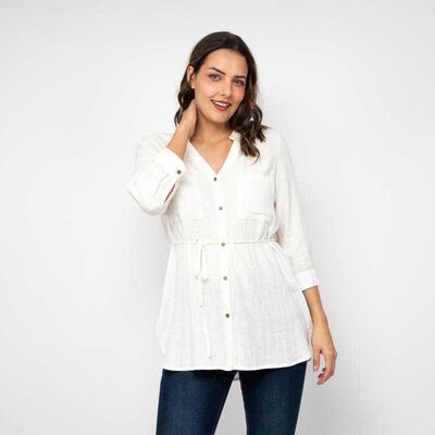Blusa Lisa Manga 3/4 Mujer Zibel