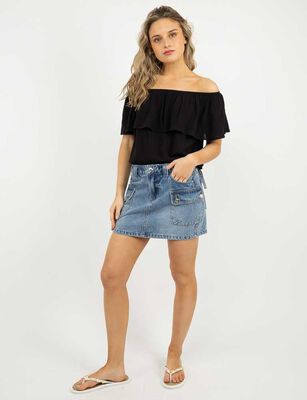 Imagen 2 del producto Falda Mini Denim Mujer Icono Indigo