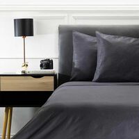 Juego de Sábanas Embossed Zibel 1,5 Plazas Liso Black