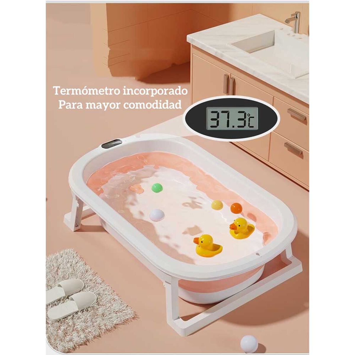 Bañera Plegable con Cojín y más Accesorios Azul Lubabycas
