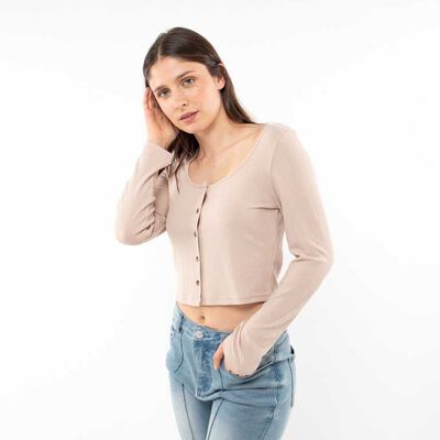 Polera Crop Manga Larga Mujer Icono