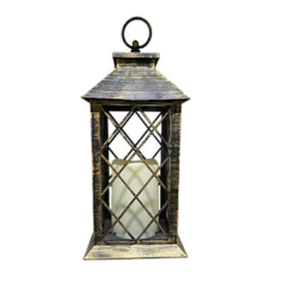 Fanal con Vela Led Plástico Vgo  31 x 14 cm Negro