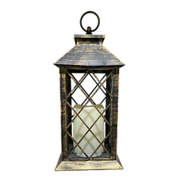 Fanal con Vela Led Plástico Vgo  31 x 14 cm Negro