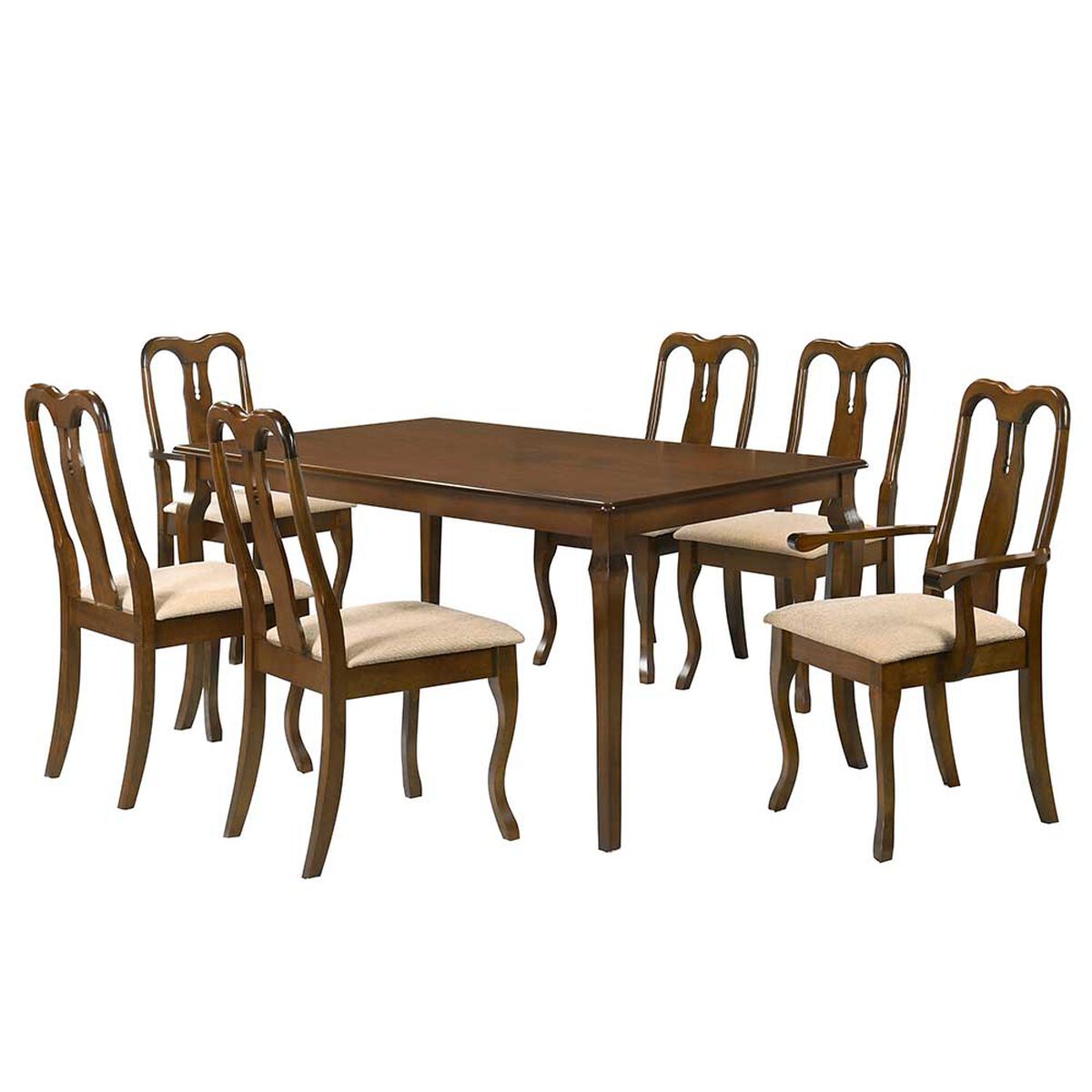 Juego de Comedor Dreams Génova 6 Sillas Café