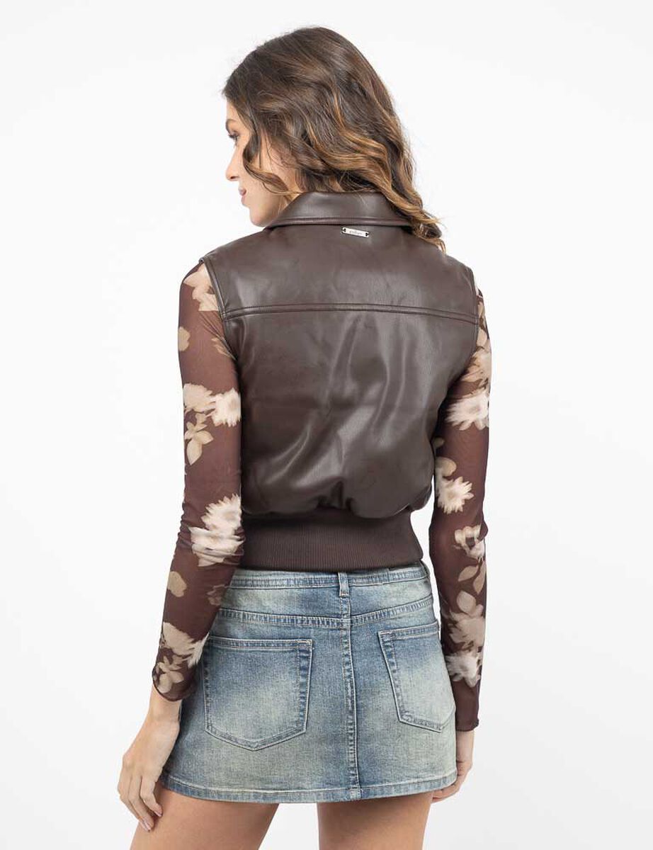 Parka Ecocuero Sin Mangas Mujer Soviet