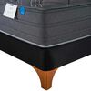 Cama Europea Flex Base Dividida 2 Plazas Black + Respaldo Design Grafito + 2 Veladores Rover