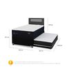 Cama Nido CIC Base Normal 1,5 Plazas Premium + Respaldo Munich