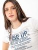 Polera Crop Con Estampado Manga Corta Mujer Icono
