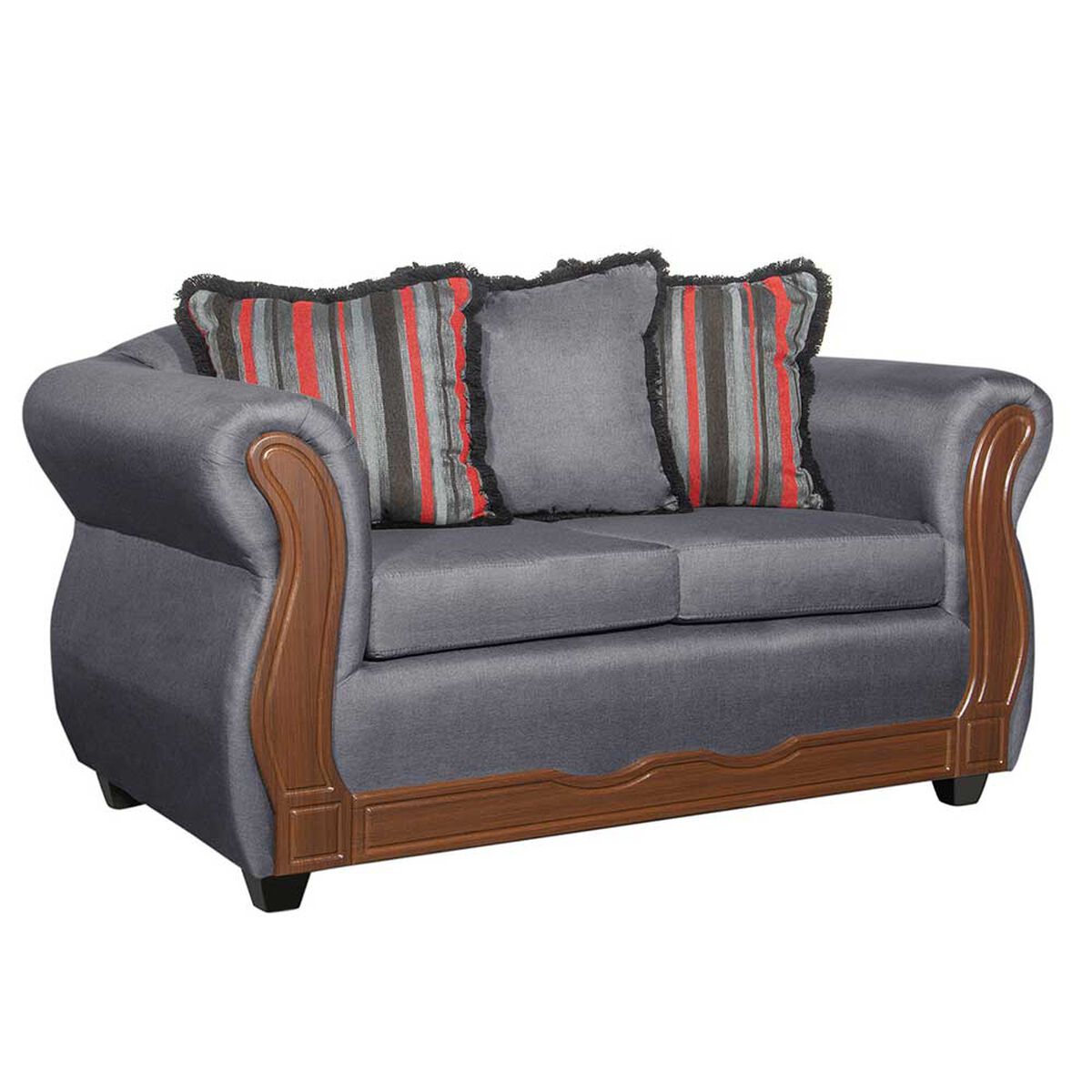 Juego de Living Black Factory Sofia 5 Cuerpos Marengo