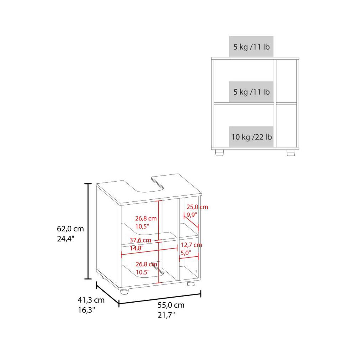 Mueble para Lavamanos Tuhome Pascuale Blanco Fresno
