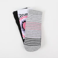 Pack 3 Unidades Calcetin Mujer Corto de Algodón Icono Surtido