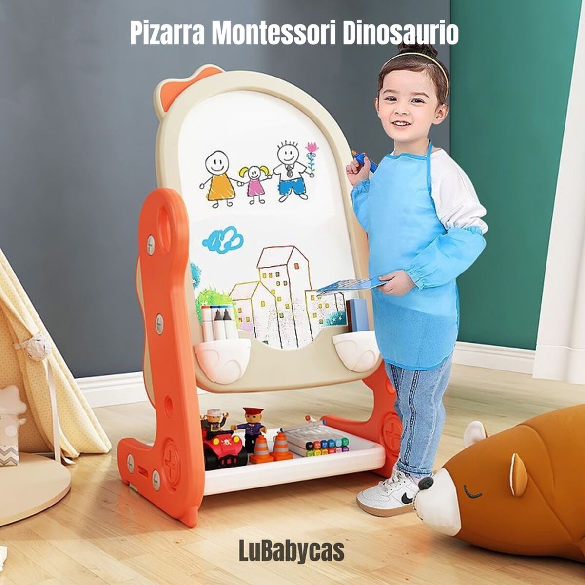 Pizarra Atril Dino 50 x 35 cm LuBabycas