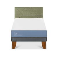 Cama Europea CIC 1,5 Plazas Excellence + Respaldo Villarrica Olivo