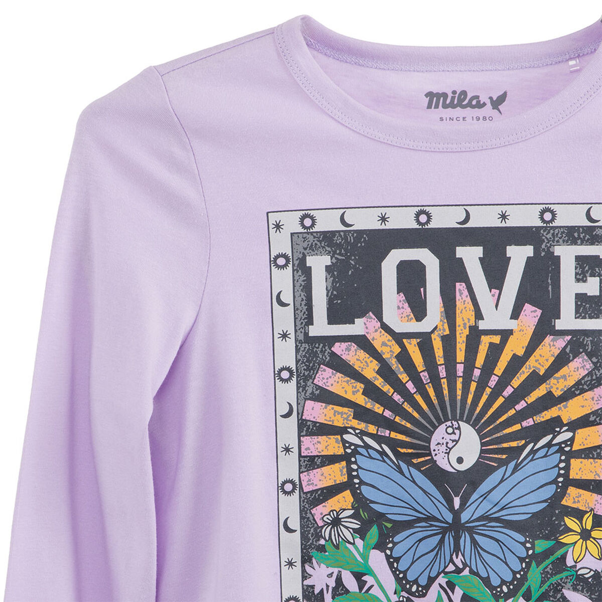 Polera Manga Larga Estampada de Algodón Niña Mila