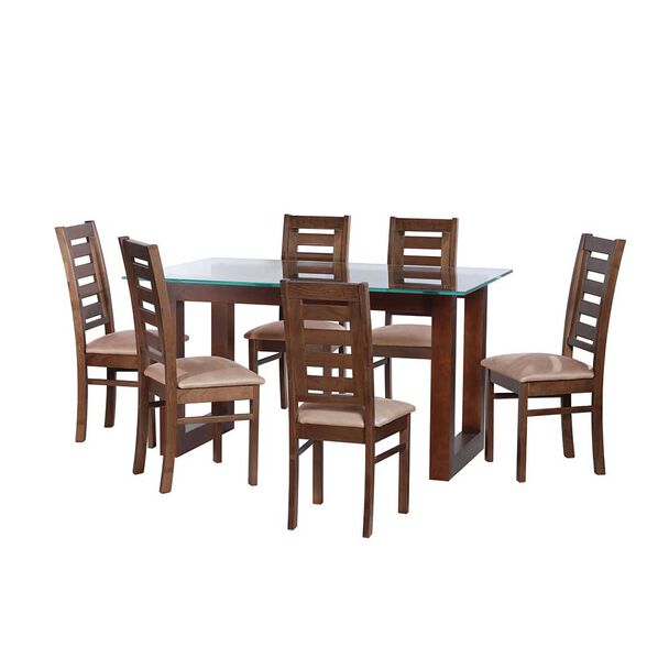 Juego de Comedor Latam Home Pamplona Girona 6 Sillas Velvet Burdeo