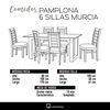 Juego de Comedor Latam Home Pamplona Granada 6 Sillas Cuero Tabaco