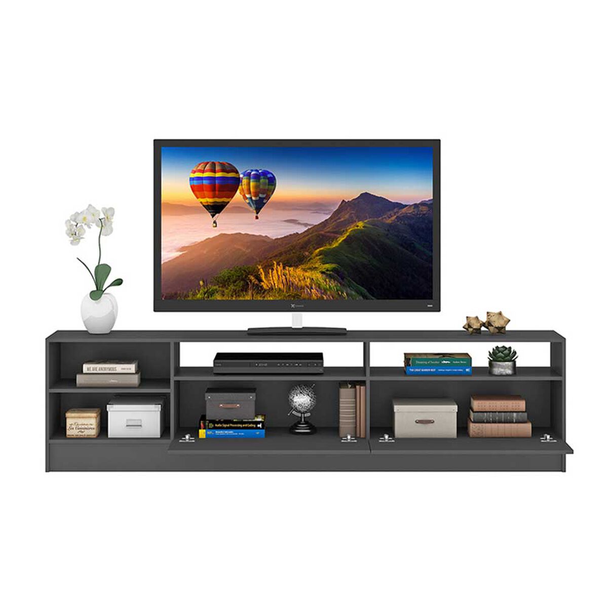 Rack TV Vekkahome Grafitte Hasta 75" Gris