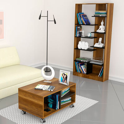 TUHOME Set Biblioteca + Mesa de Centro Classic Color