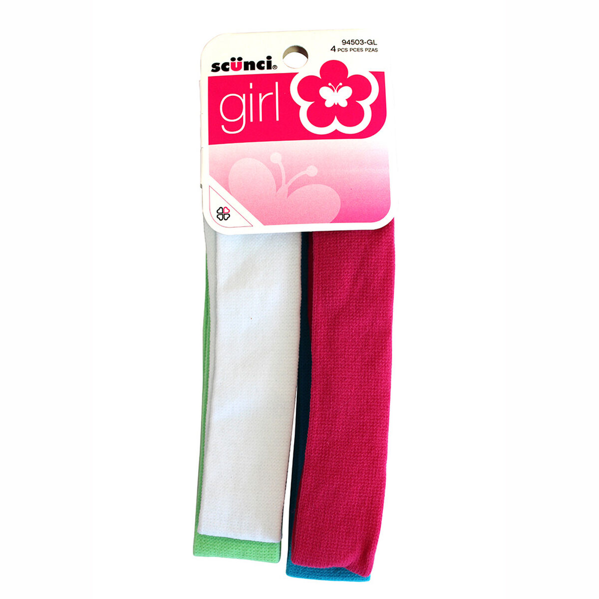 Cintillo Elasticado Niña Colores, 4 Piezas. Scunci
